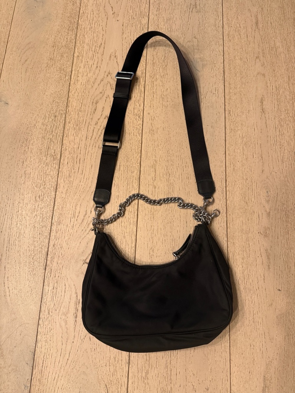Quince revive nylon convertible crossbody shoulder Bag with Chain